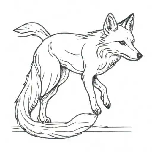 Silver Fox In Writing Running