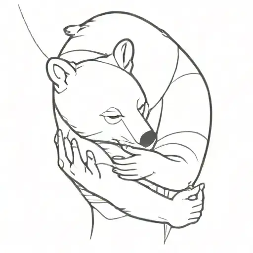 The Bear Hugs The Girl Holding