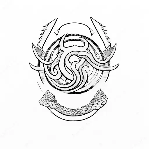 Combine The Symbols Of Elden Ring And Ouroboros Into A Tattoo Design