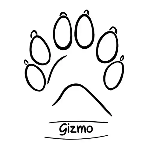 Dog Paw With Name Gizmo Below