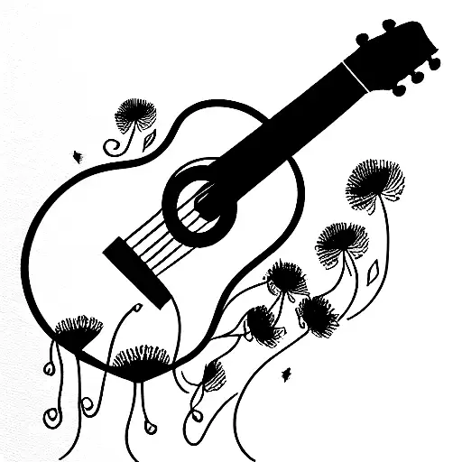 Guitar With Dandelions