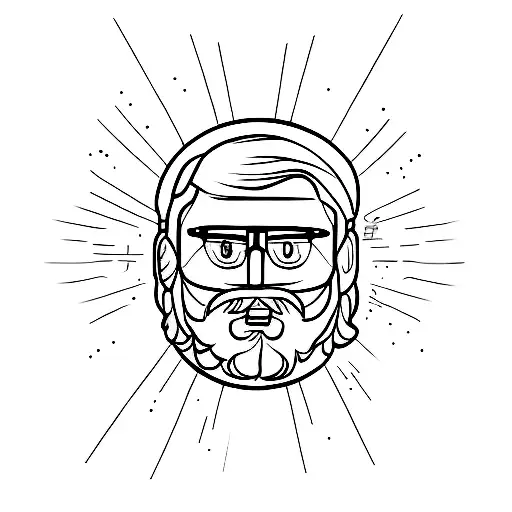 Fine Line Lego Head With Face