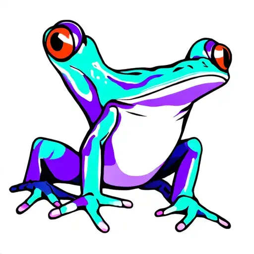Purple And Teal Tree Frog