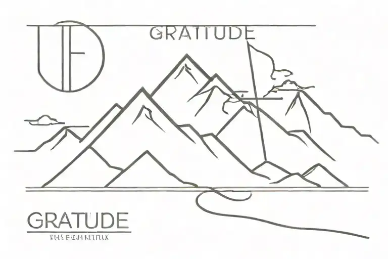Mountains With The Word Gratitude Under It And A Cross On The T
