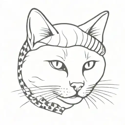 Cat With Houndstooth Beret