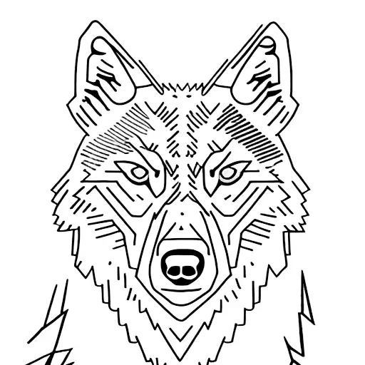 Wolf And Pine Trees