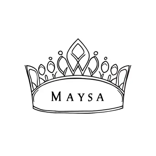 Crown Whose Lines Consist Of The Name Maysa