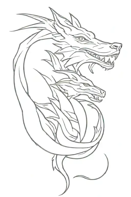 Fox And Haku Japenese Dragon One Line Tattoo And Minimal