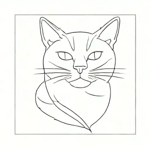 Minimalist Cat Design With Few Lines