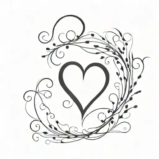 Semicolon With Black Filled Heart