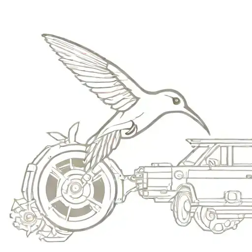 Hummingbird And Car Engine