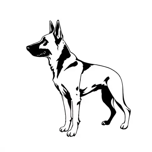 Dutch Shepherd Black Straight Ear In Profile
