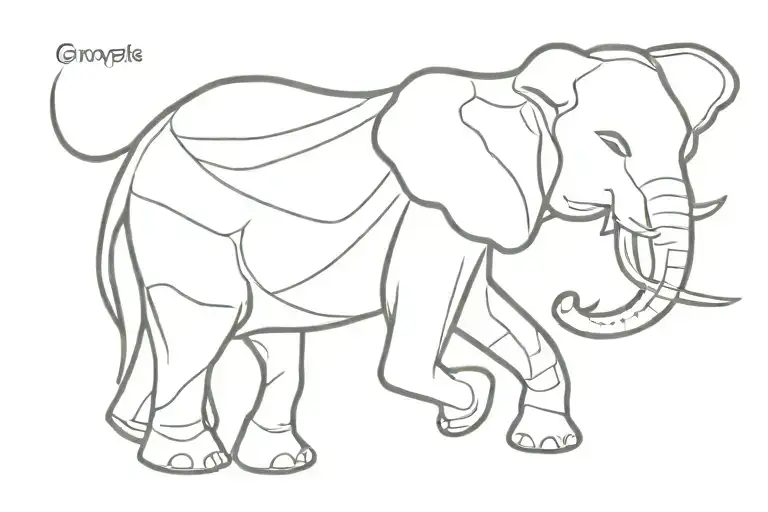 Elephant Outline And Use 217 In Design