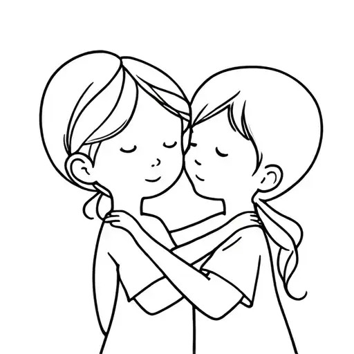 Two Children Hugging Each Other One Is A Girl And A Boy