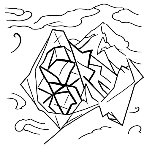 Sisyphus Pushing A Boulder Up A Mountain