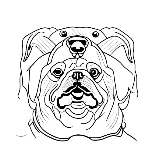 Rottweiler Sitting On Bench From Back View