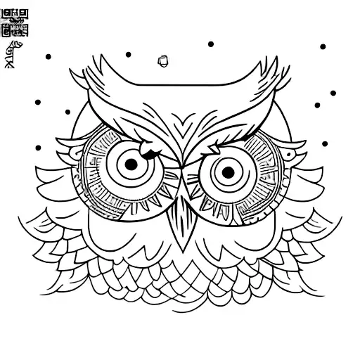 Peaceful Owl Colourful Tattoo For Leg