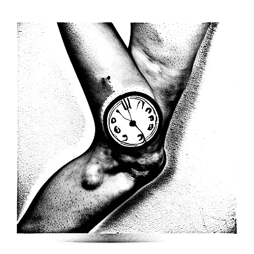 Iris Flowers With Clock And Feet Print Sleeve