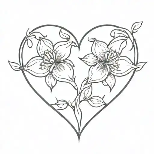 Small Heart Flower Intertwined