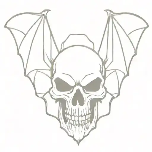 Skull Bat Wings Spread