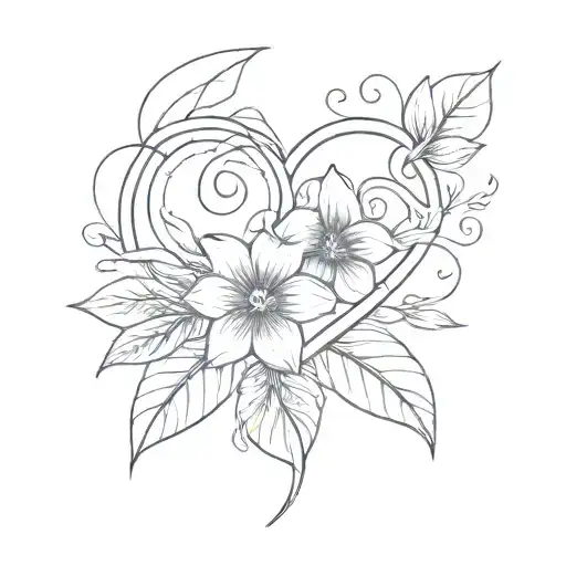 Small Heart Flower Intertwined