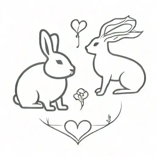 Rabbit And Dog Love Symbol