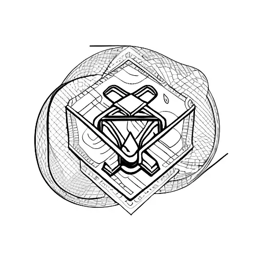 Abstract Design Combining A Dollar Bill And A Motorcycle