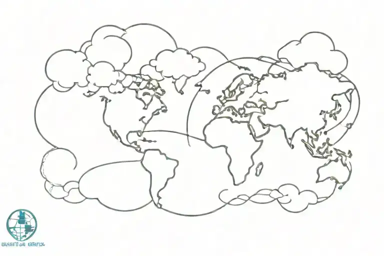 Cloud Above Earth Globe