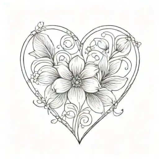 Small Heart Flower Intertwined