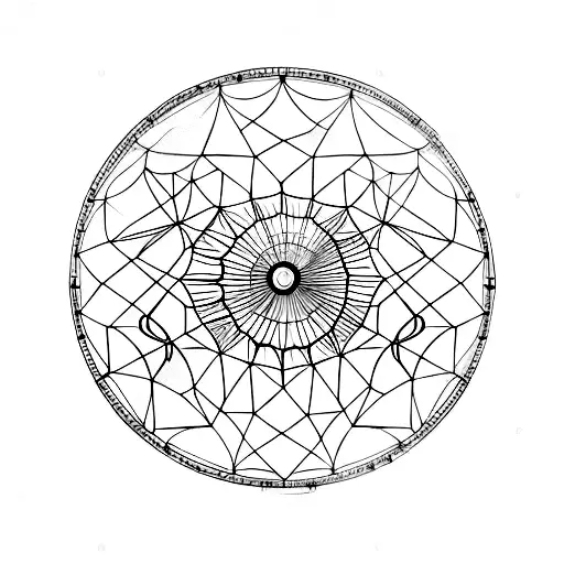 An Intricate Dream Catcher With Clock Faces As The Webs