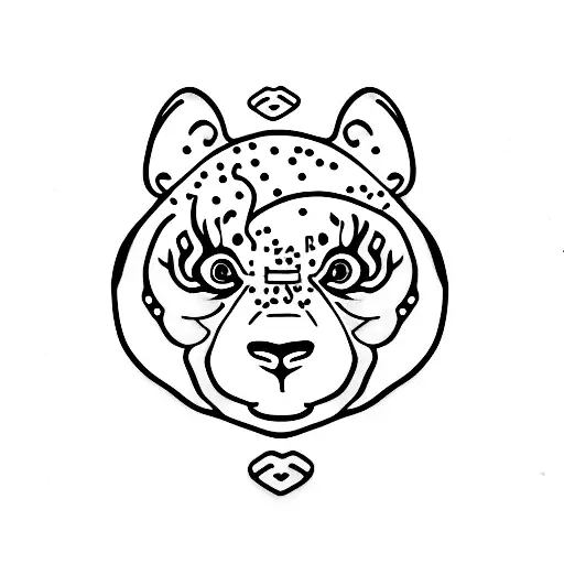 Panda With An Infinity Symbol Incorporated Into Its Fur