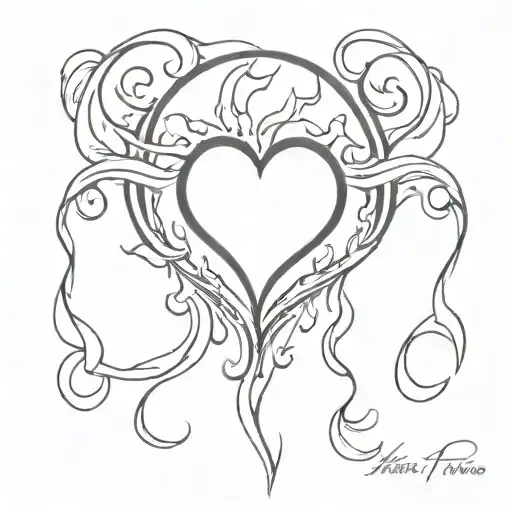 Heart On Fire Flames