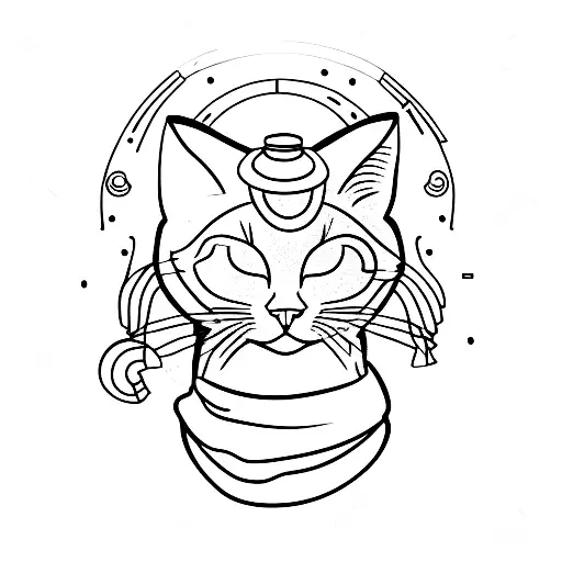 A Black Cat Sleeping Under A Lamp