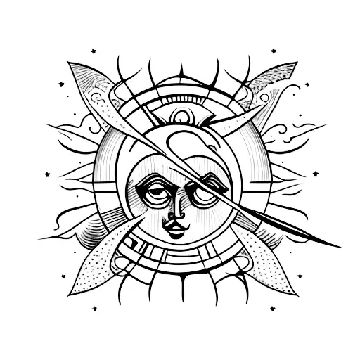 Moon Inside Sun For Shoulder