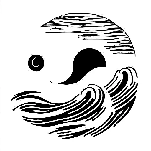 Rectangle Wave Maori And Moon