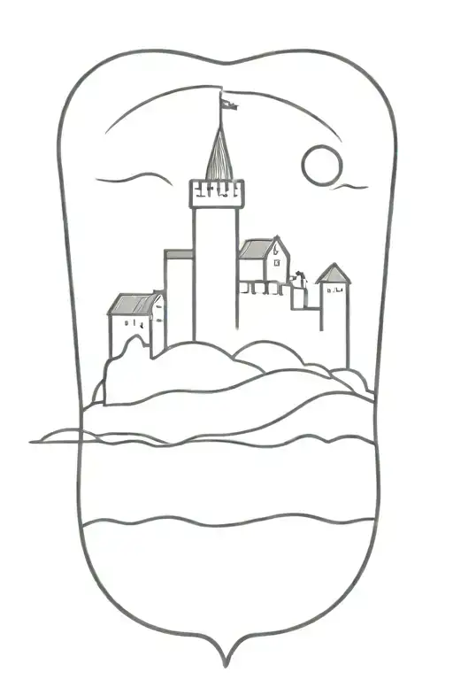 Irish Castle On An Island With A Row Boat