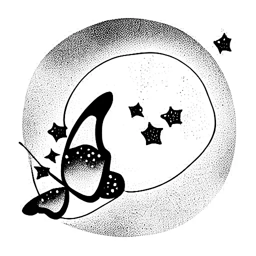 Stars And Moon And Butterfly