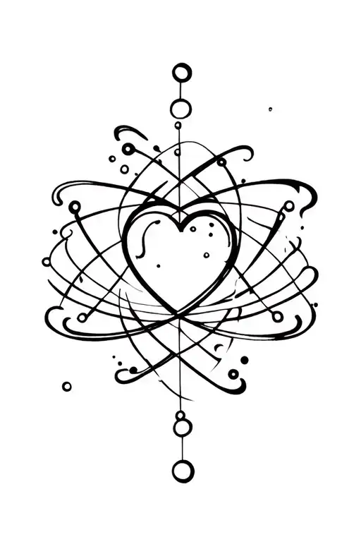 A Heart Of Surreal And Abstract Style As The Center Of An Atom