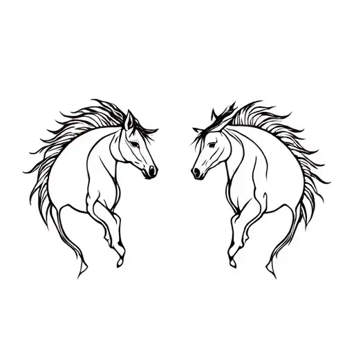 Taurus And Scorpio Signs Or Stallions With Inner Power And Feminine Energy Symbols