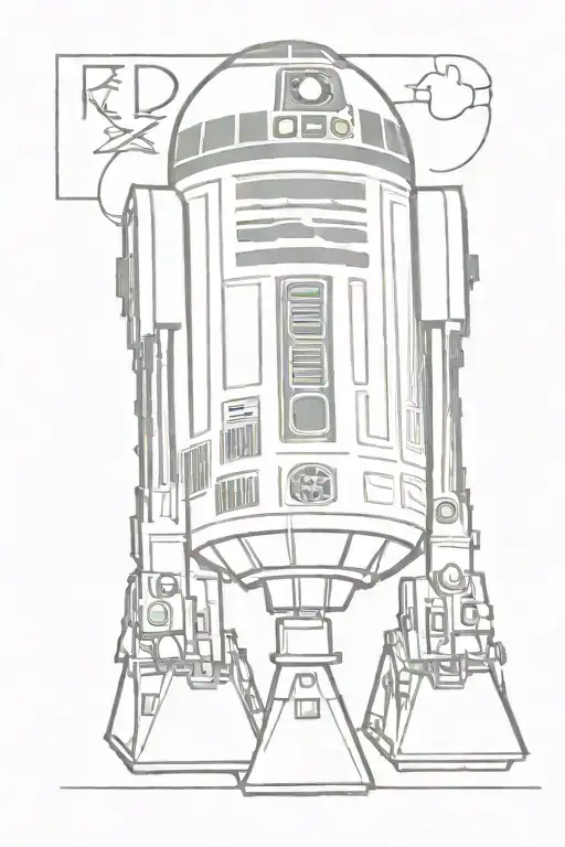 R2 D2 Projecting Blue Hologram With Star Wars Writing On It