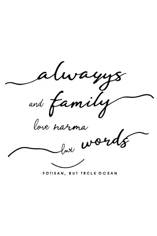 Always Family Symbols And Love Karma But No Words And The Ocean