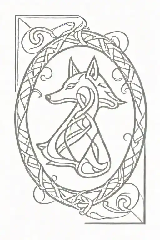 Simple Celtic Wolf Triquetra