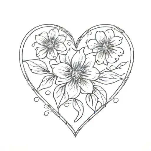 Small Heart Flower Intertwined