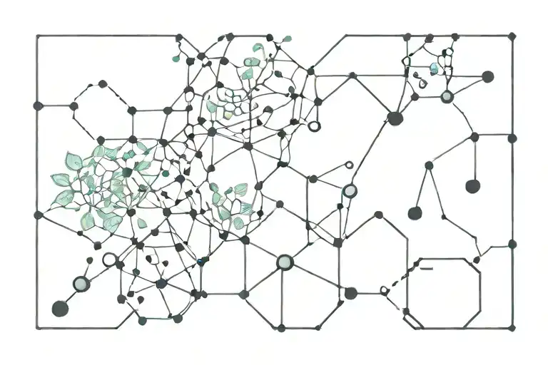 Dopamine Chemical Structure With Smal Details Of Music And Nature Elements