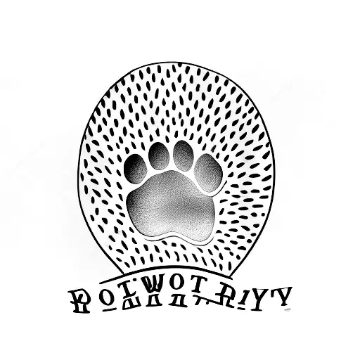 A Minimalist Tattoo Of A Dog's Paw Print With The Word 'Loyalty' Written Beneath It