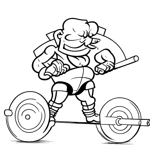 Weightlifting Barbell With A Football As The Weight Plates