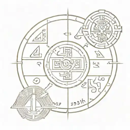 A Mayan Calendar Incorporating Egyptian Hieroglyphics And Venezuelan Symbols