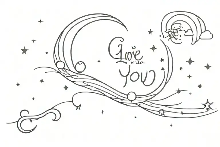 I Love You Whole Bunch To The Moon And Back And Over The Rainbow