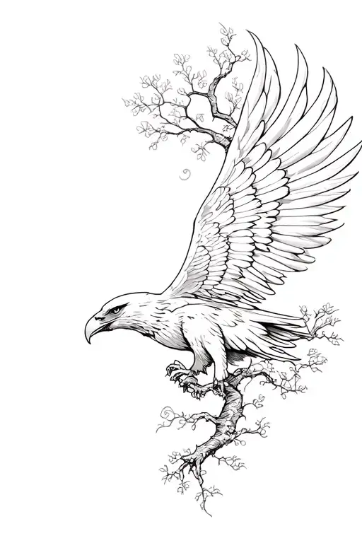 Greek Mythology Human Mixed Eagle Fly's With Bonzai Tree