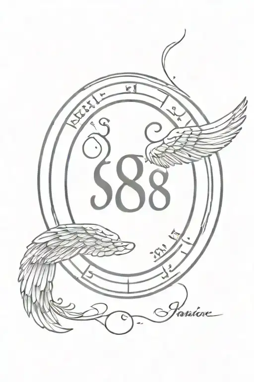 The Date 8-28 In Roman Numerals With Angle Wings And A Halo